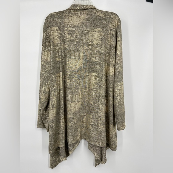 Calvin‎ Klein Woman’s Open Front Gold Metallic knit jacket , Size 1X - Picture 2 of 8